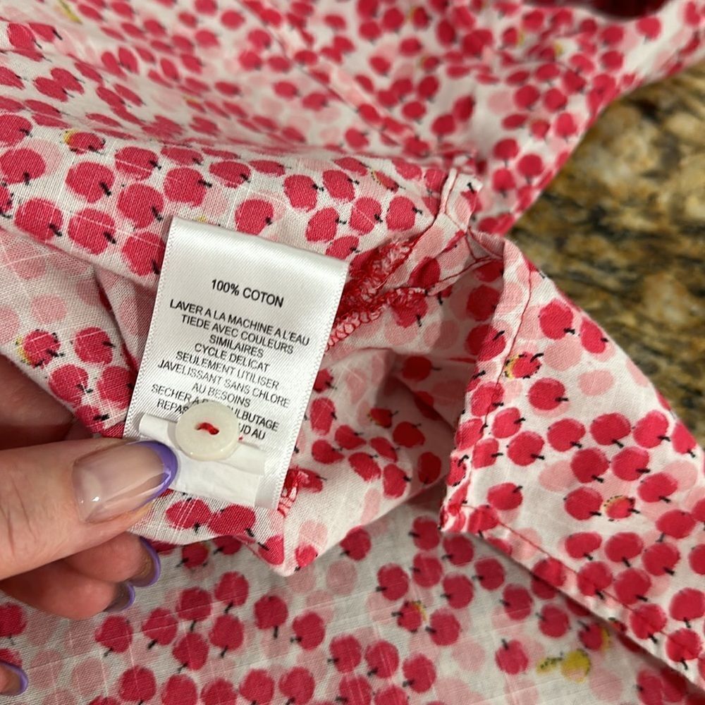 Foxcroft Zoey Wrinke Free Apples to Apples Button Down Shirt Size 10 - Picture 13 of 13